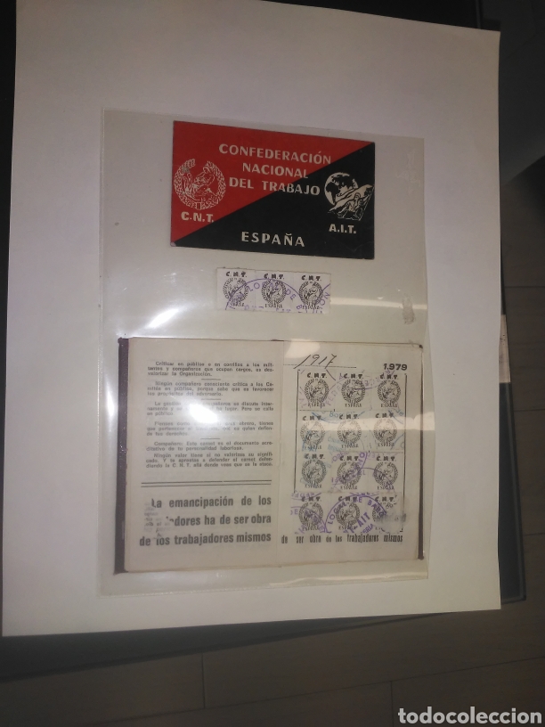 Militaria: CNT. A&Ntilde;O 1977. CONFEDERACION NACIONAL DEL TRABAJO. CARNET CONFEDERAL METALURGIA ,COTIZACIONES