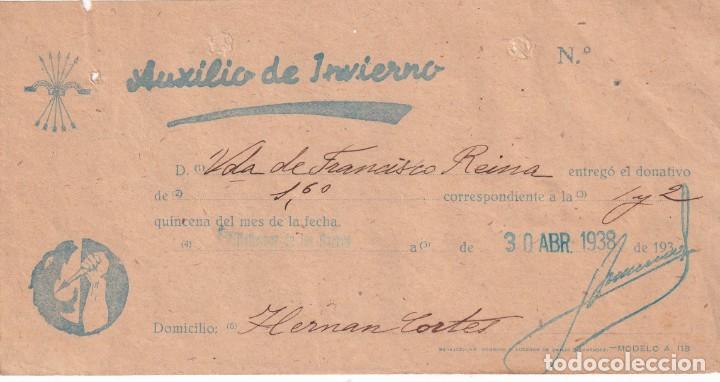 Militaria: Recibo Auxilio de invierno 1938