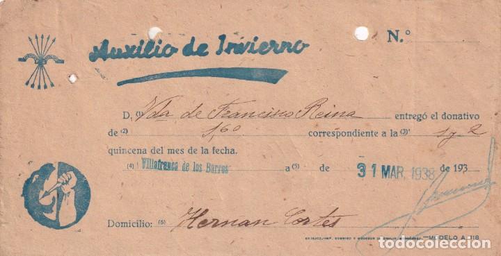Militaria: Recibo Auxilio de invierno 1938