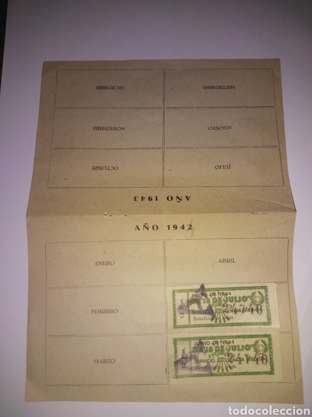 Militaria: OBRA SINDICAL 18 DE JULIO, SERVICIO DE ASISTENCIA MEDICA,CUPON 12 PTAS VERDE 1944