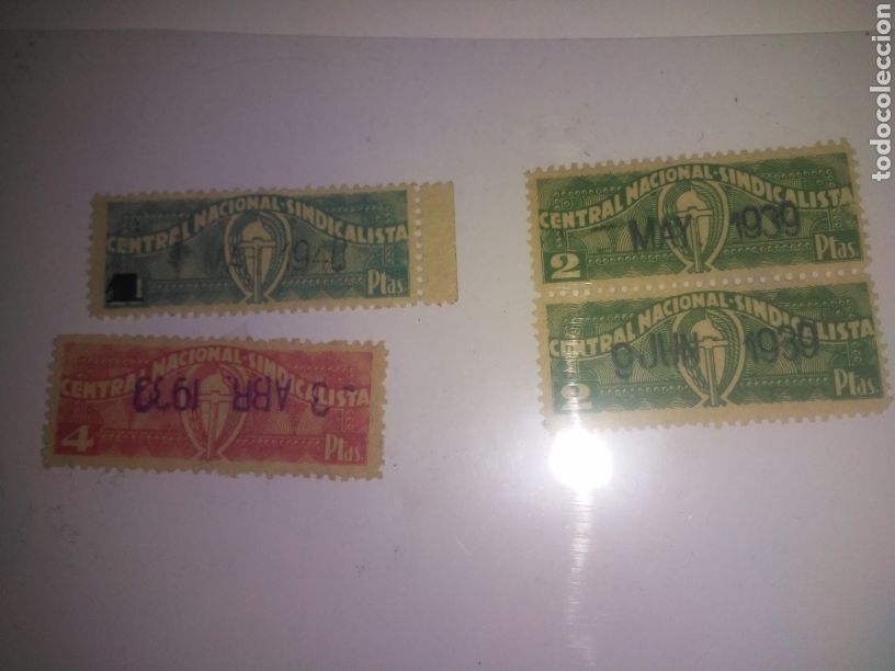Militaria: CENTRAL NACIONAL SINDICALISTA, 4 SELLOS 1939/40