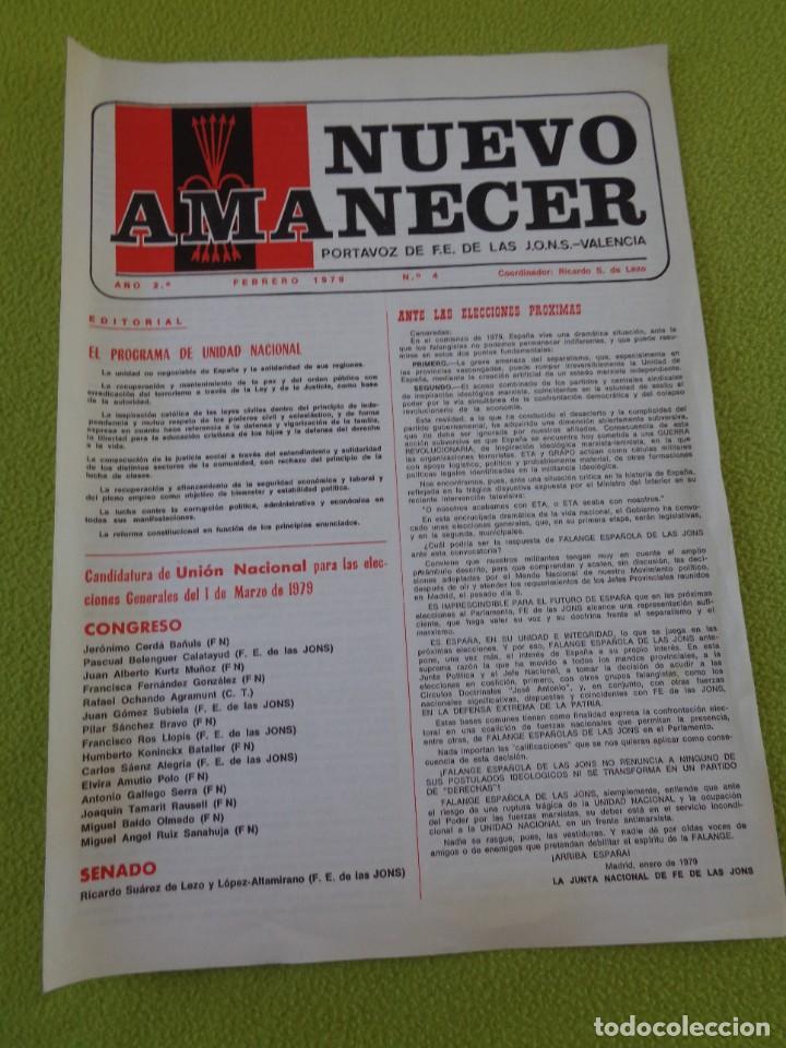 Militaria: NUEVO AMANECER - Numero 4 -- FALANGE - JONS --- 1979