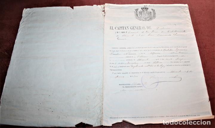 Militaria: LICENCIA ABSOLUTA DEL SERVICIO - 1900 - Foto 2