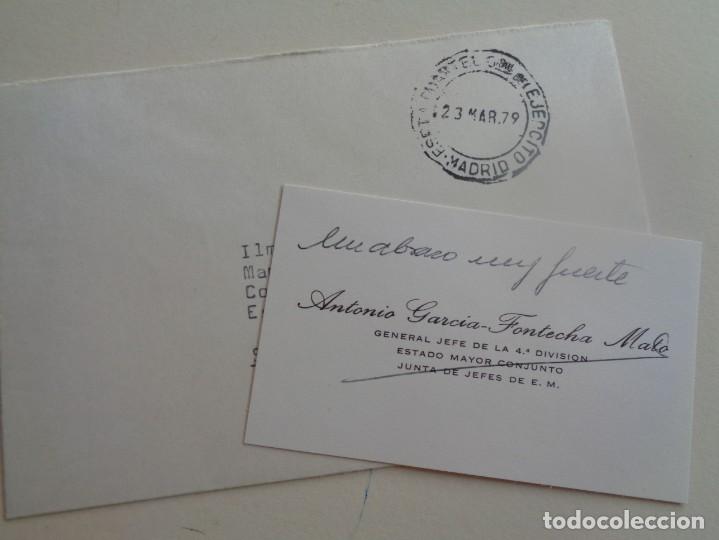 Military Antiques: ESTADO MAYOR CONJUNTO DE JEFES DE E.M. ( JUJEM ): SOBRE Y TARJETA VISITA GENERAL A CORONEL AVIACION