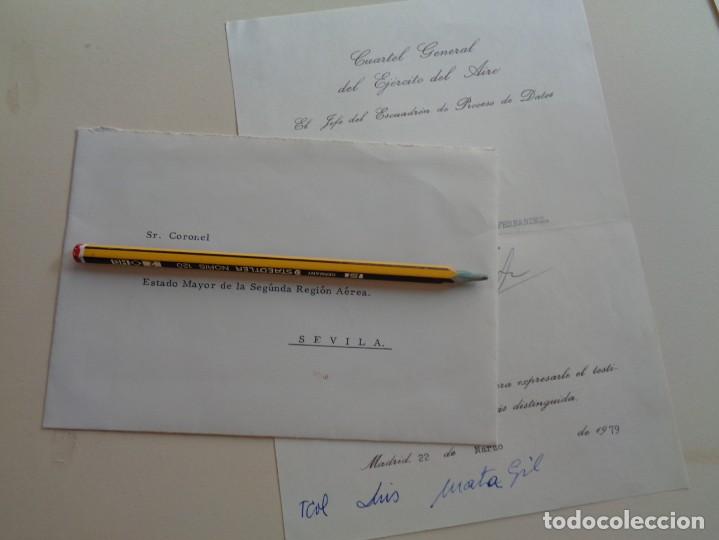 Military Antiques: AVIACION - CUARTEL GENERAL EJERCITO DEL AIRE: CARTA A CORONEL FELICITANDOLE. FIRMA MANUSCRITA. 1979