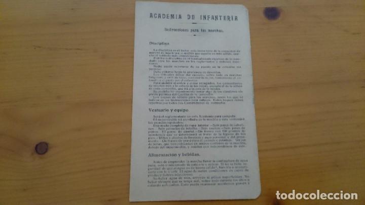 Militaria: ACADEMIA DE INFANTERIA -INSTRUCCIONES PARA LAS MARCHAS - SIN FECHA