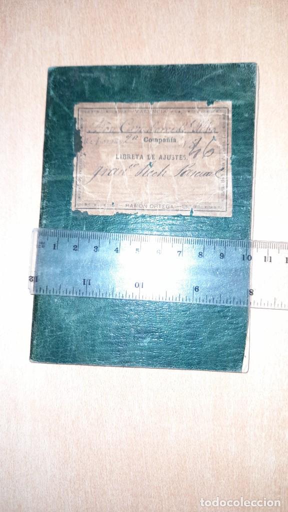 Militaria: Cartilla militar Libreta de ajustes Batall&oacute;n de Cazadores Alba de Tormes 1881 1882 Valencia