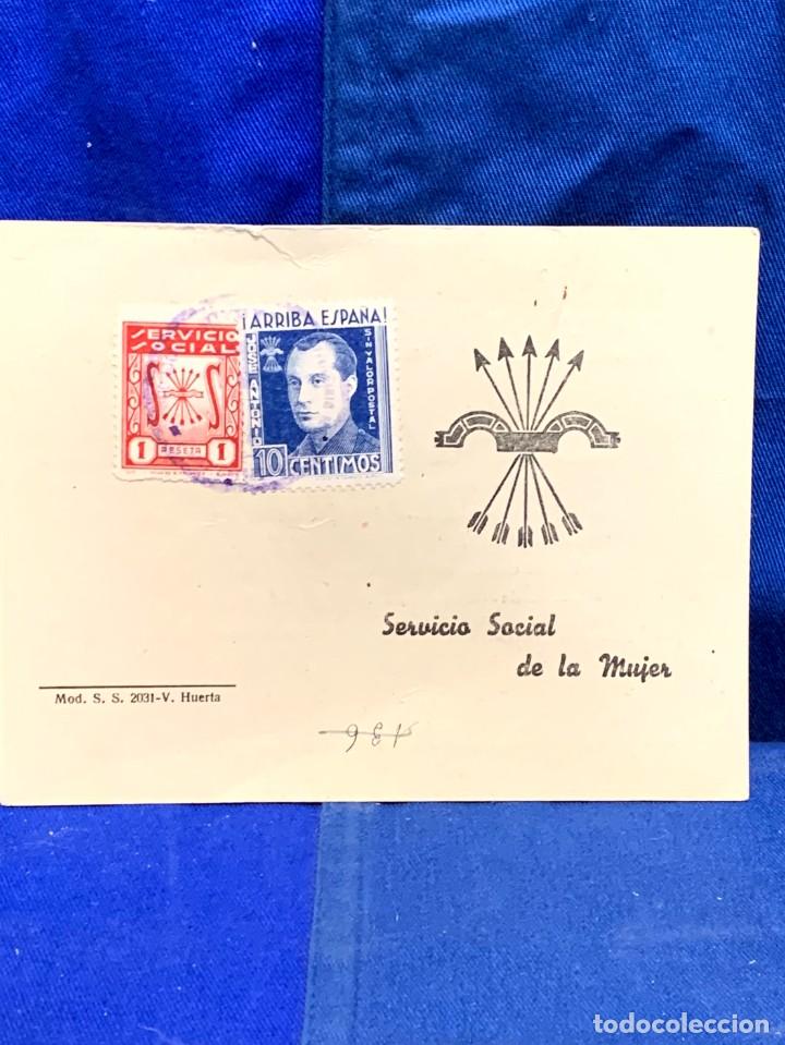 Military Antiques: SERVICIO SOCIAL DE LA MUJER FET JONS DELEGACION PROVINCIAL SECCION FEMENINA CERTIFICADO 1947 11X14CM