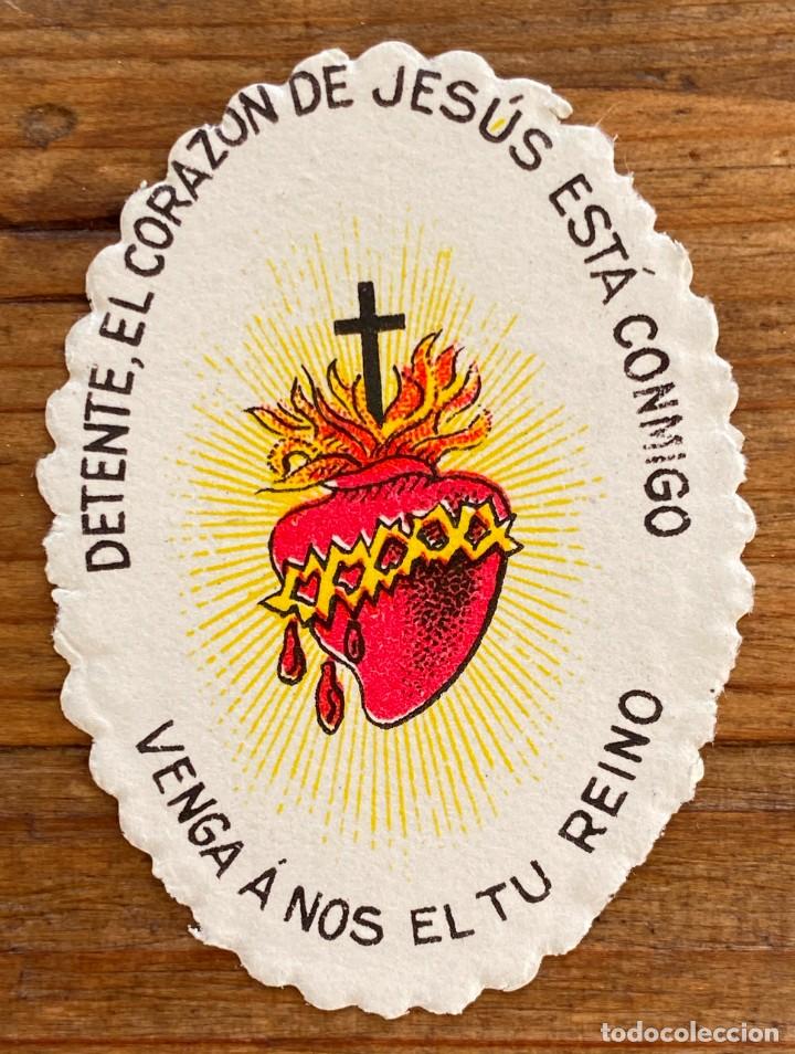 Militaria: DETENTE DE PAPEL DEL CORAZON DE JESUS ESTA CONMIGO, MIDE 3 CMS. GUERRA CIVIL