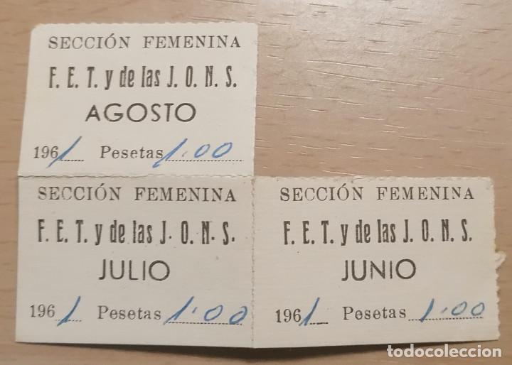 Militaria: TICKETS DE PAGO SECCION FEMENINA FET Y JONS A&Ntilde;O 1961 1 PESETA