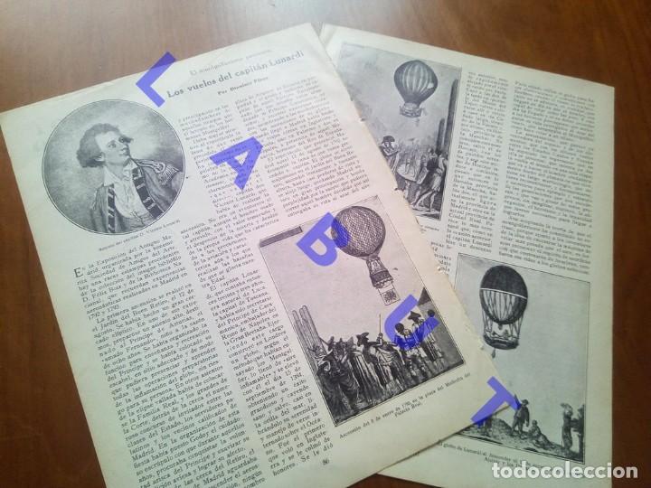 Militaria: LOS VUELOS DEL CAPITAN LUNARDI POR DIONISIO PEREZ 1927 2 HOJAS H32
