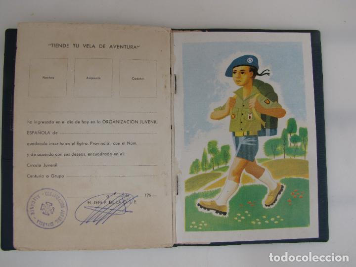 Militaria: 37.- Cartilla Organizaci&oacute;n Juvenil Espa&ntilde;ola. Sello Alicante. O.J.E. Sin cubrir