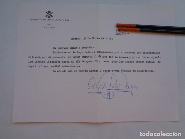 Militaria: GRUPO DE ARTILLERIA A.T.P. XXI, MERIDA : FELICITA A TTE. CNEL. DE ARTILLERIA POR ASCENSO. 1982
