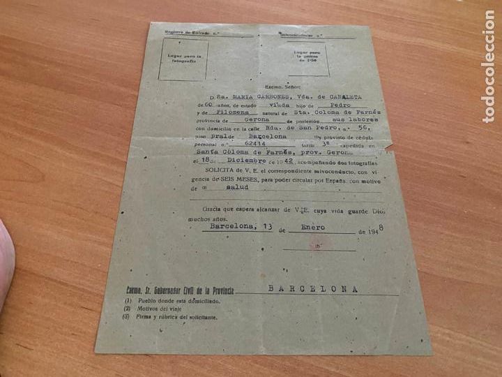 Militaria: SALVOCONDUCTO 1948. BARCELONA (COIB79)