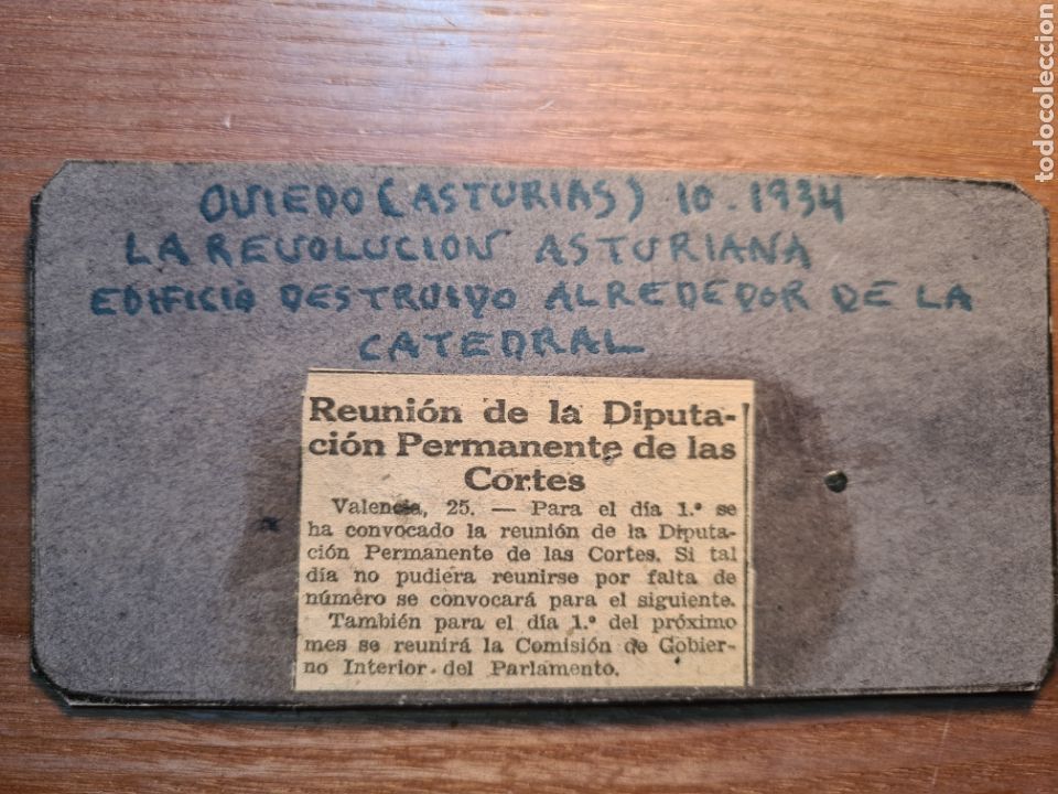 Militaria: CENSURA MILITAR 1939 / REUNION PERMANENTE CORTES . OVIEDO 1934 REVOLUCION ASTURIANA. EDIFICIO DESTRU