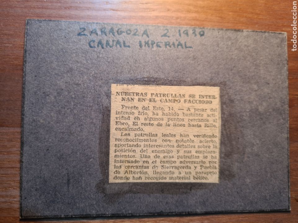 Militaria: CENSURA MILITAR 1939 / NUESTRAS PATRULLAS CAMPO FACCIOSO . ZARAGOZA 1930 CANAL IMPERIAL
