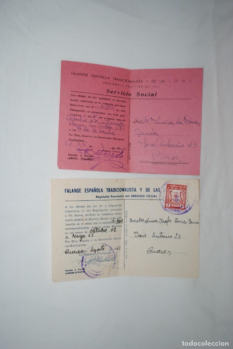 Militaria: TARJETAS CARNET DE TRABAJO PARA LA MUJER .