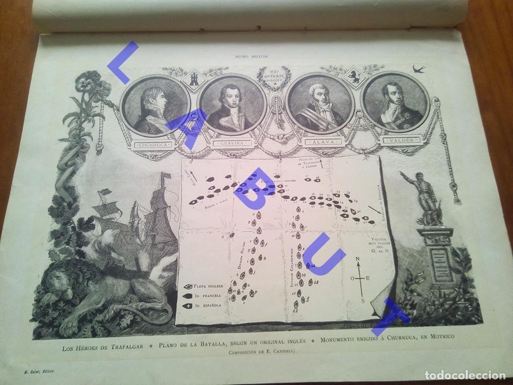 Military Antiques: GRABADO COMBATE NAVAL DE TRAFALGAR DEL 21 OCTUBRE DE 1805 34CM H63