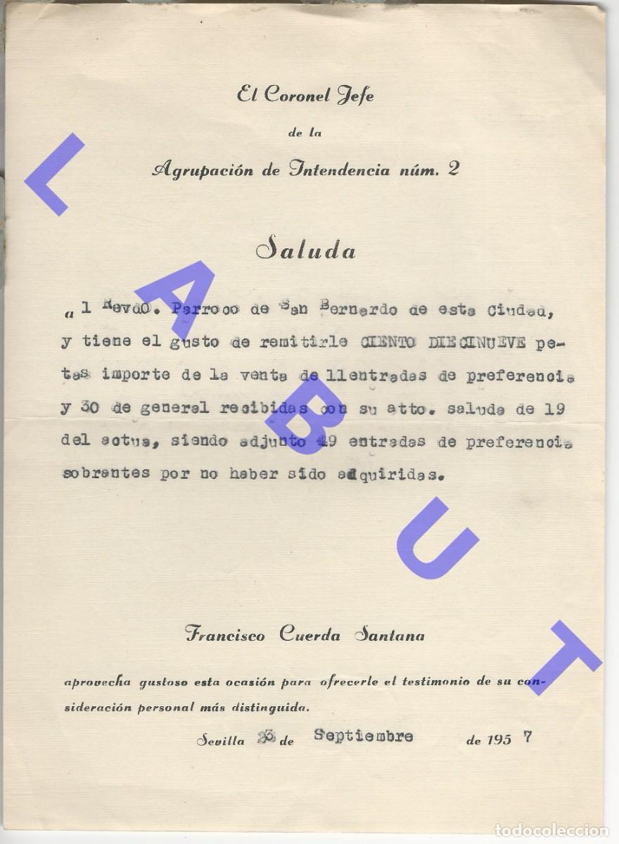 Militaria: SEVILLA CORONEL FRANCISCO CUERDA SANTANA CARTA 1957 H79