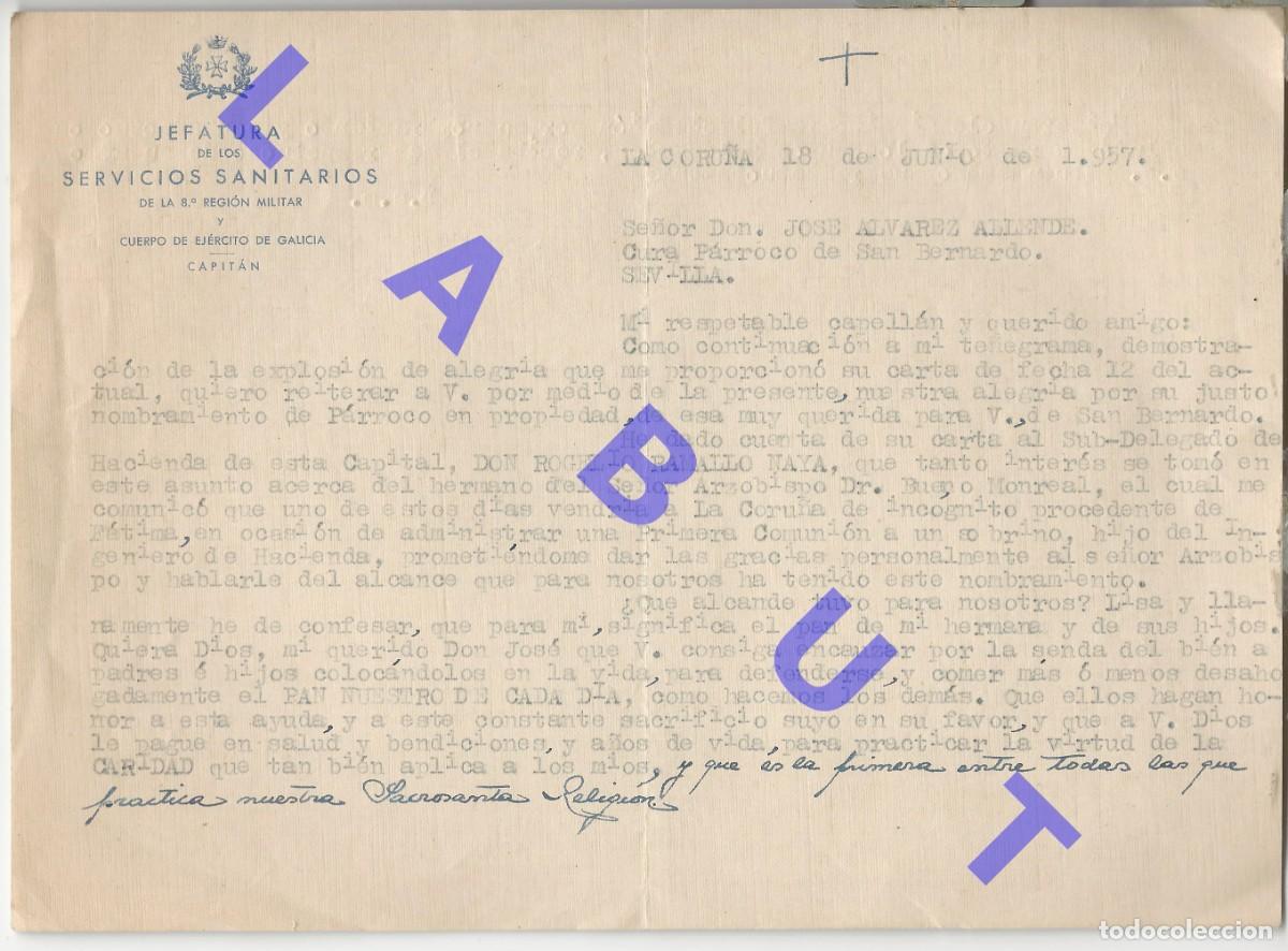Military Antiques: LA CORU&Ntilde;A JEFATURA 8&ordf; REGION MILITAR CAPITAN ENRIQUE CALLEJA CARTA 1957 H80