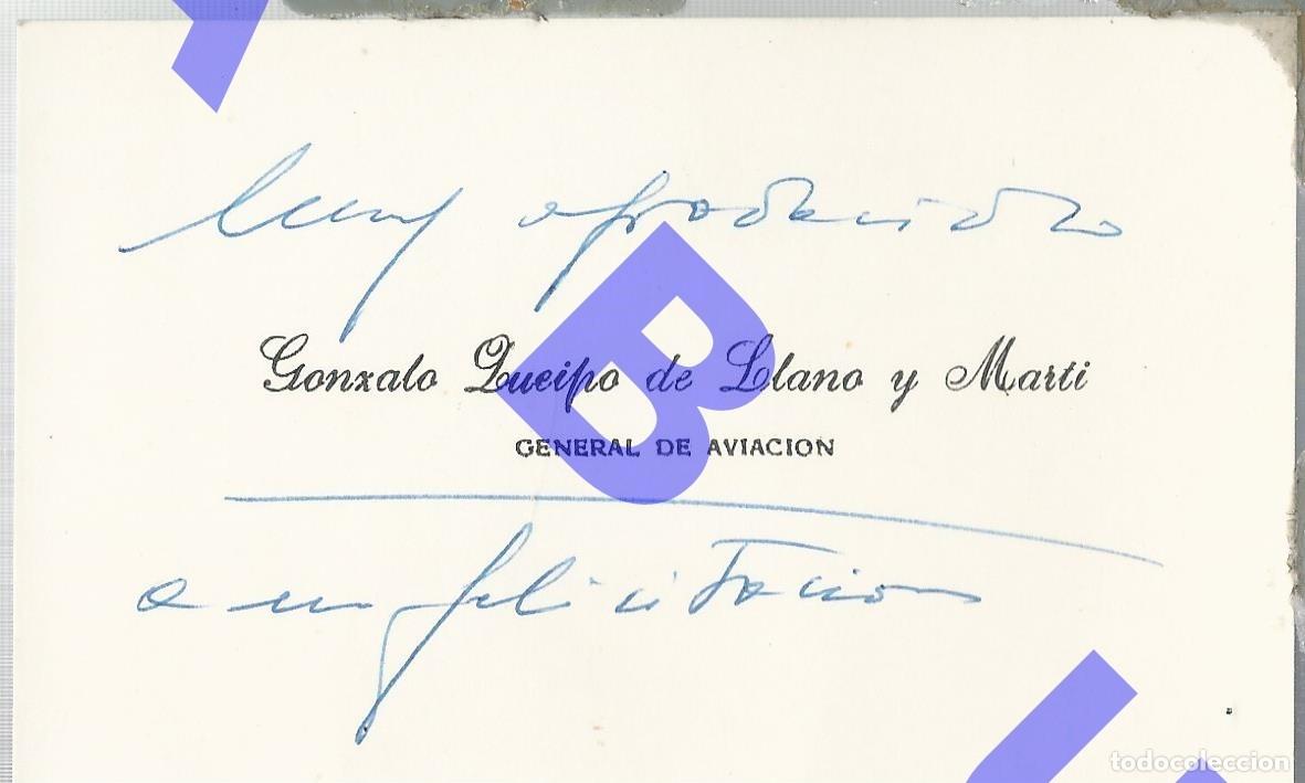 Military Antiques: GENERAL GONZALO QUEIPO DE LLANO Y MART&Iacute; TARJETA DE VISITA H83