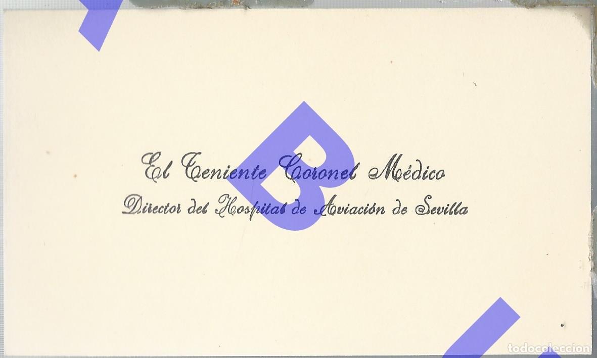Militaria: TENIENTE CORONEL MEDICO DIRECTOR HOSPITAL AVIACION SEVILLA TARJETA DE VISITA H83