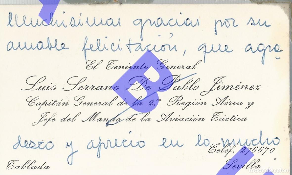 Militaria: TENIENTE GENERAL LUIS SERRANO DE PABLO JIMENEZ TARJETA DE VISITA H83
