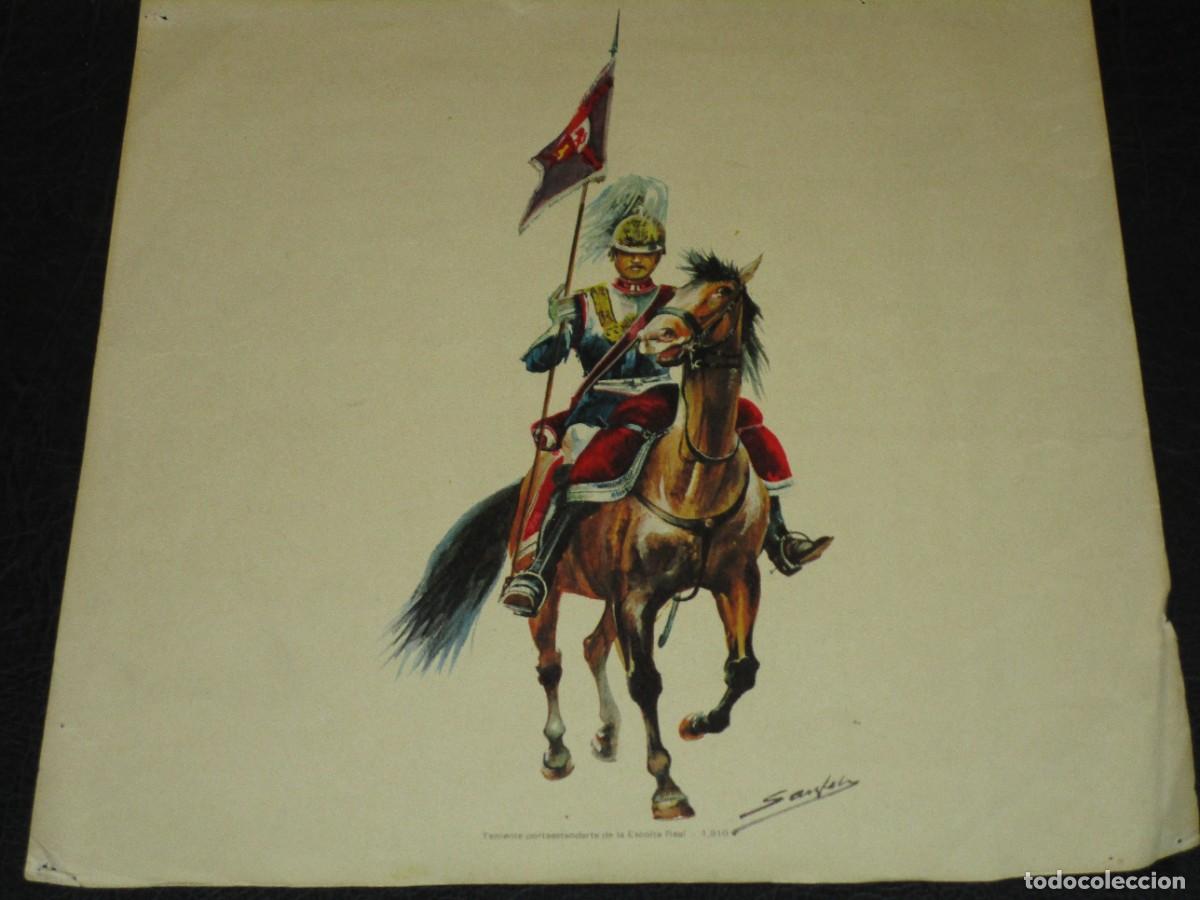 Militaria: L&Aacute;MINA MILITAR &ndash; TENIENTE PORTA ESTANDARTE DE LA ESCOLTA REAL- 1910- 32,5 X31CM