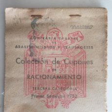 Militaria: COLECCION DE CUPONES DE RACIONAMIENTO, PRIMER SEMESTRE 1952, TERCERA CATEGORIA, SERIE M1