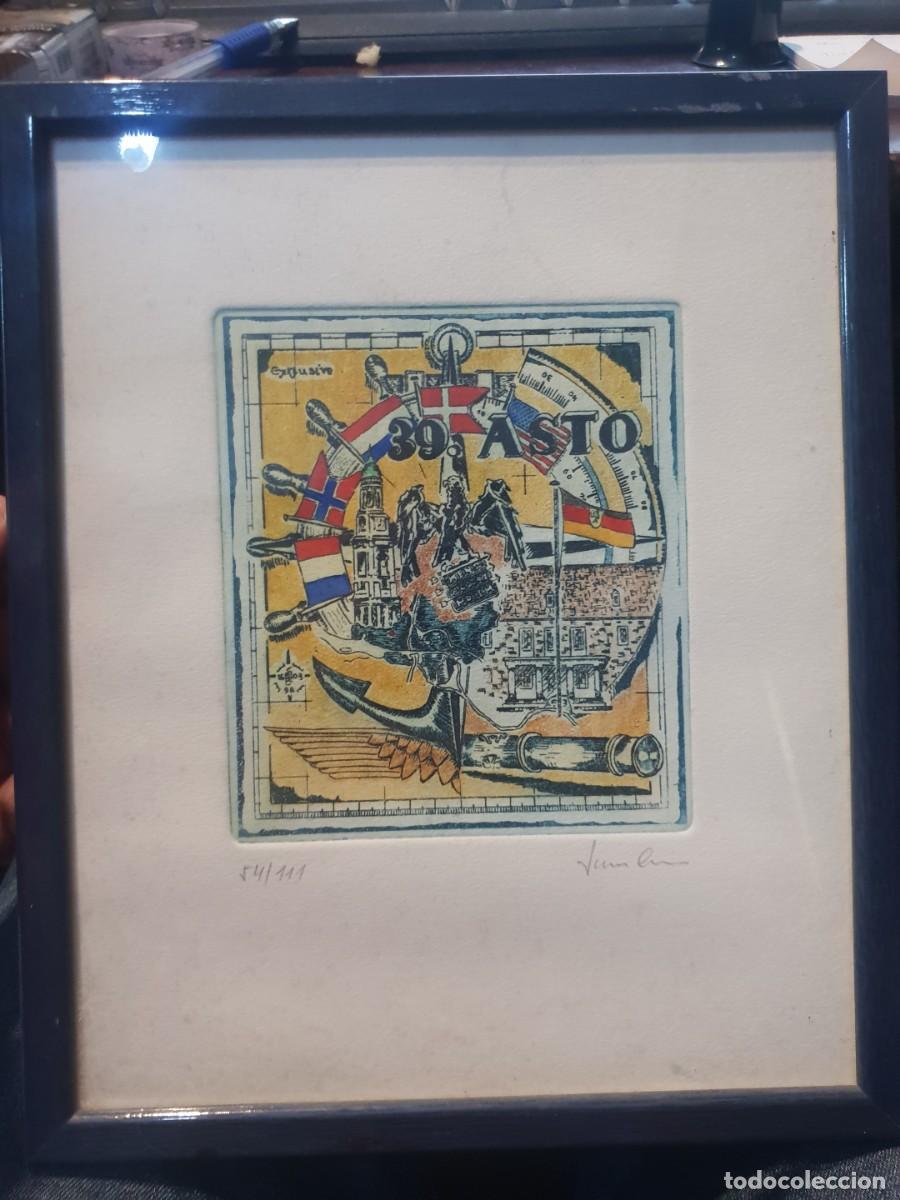 Militaria: Grabado militar a color aleman regalo para contralmirante espa&ntilde;ol