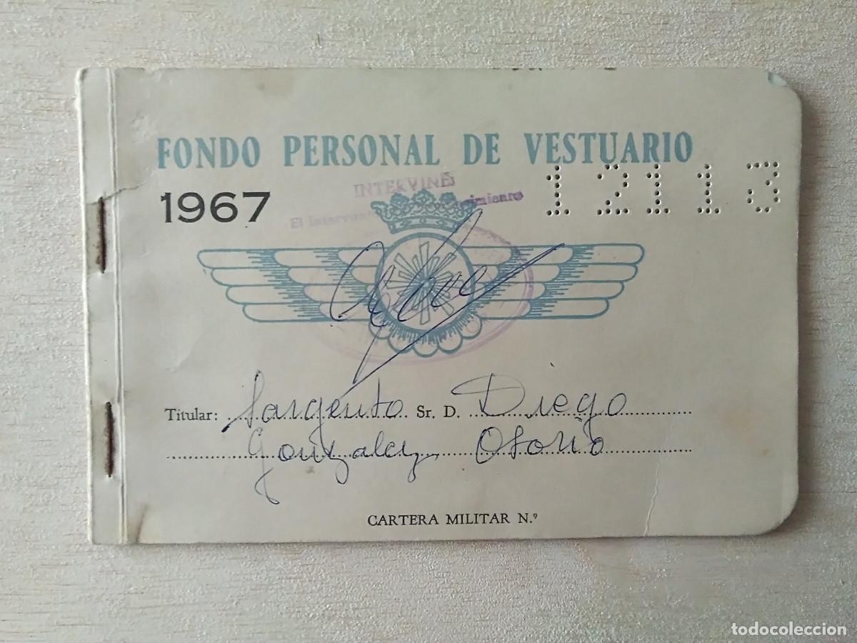 Military Antiques: AVIACION FONDO PERSONAL DE VESTUARIO TALONARIO DE VALES DE SARGENTO 1967