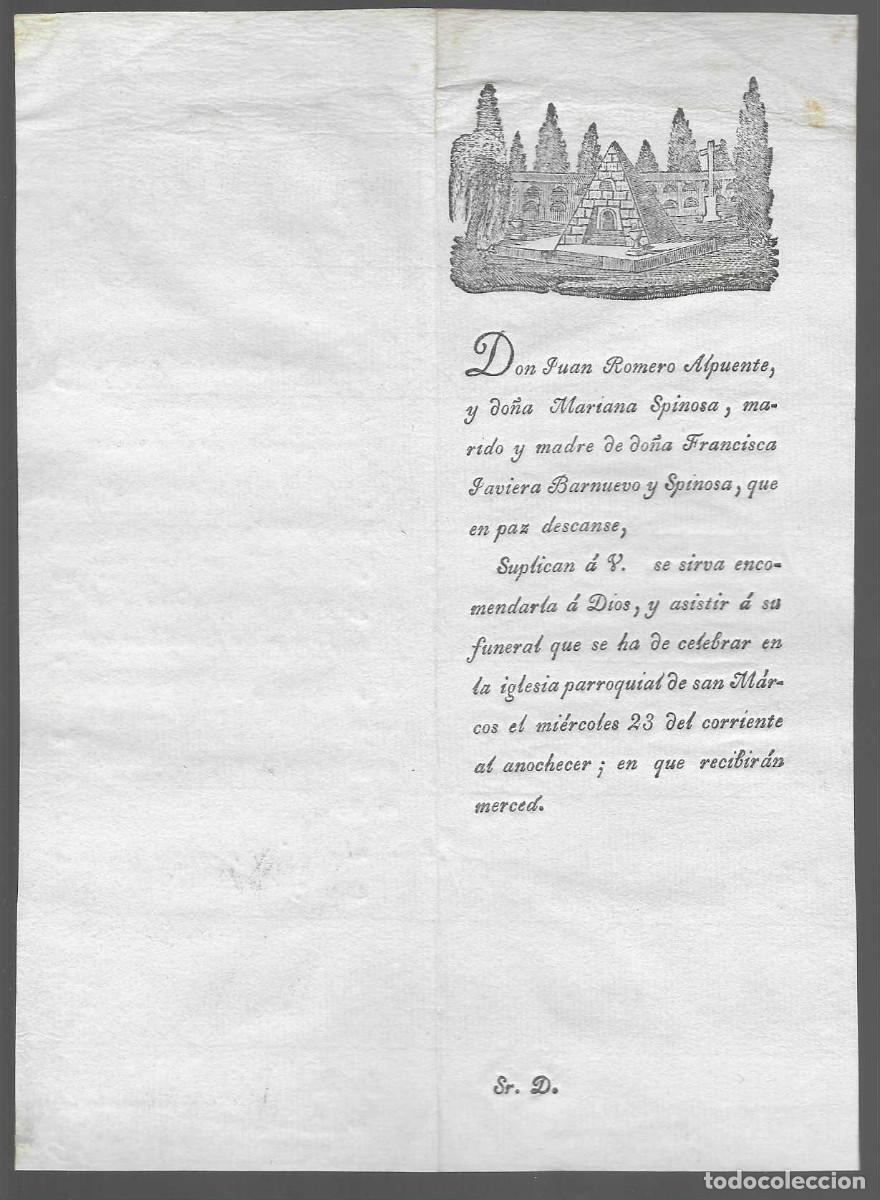 Military Antiques: CARTA PARA ASISTENCIA AL FUNERAL.- VER FOTO