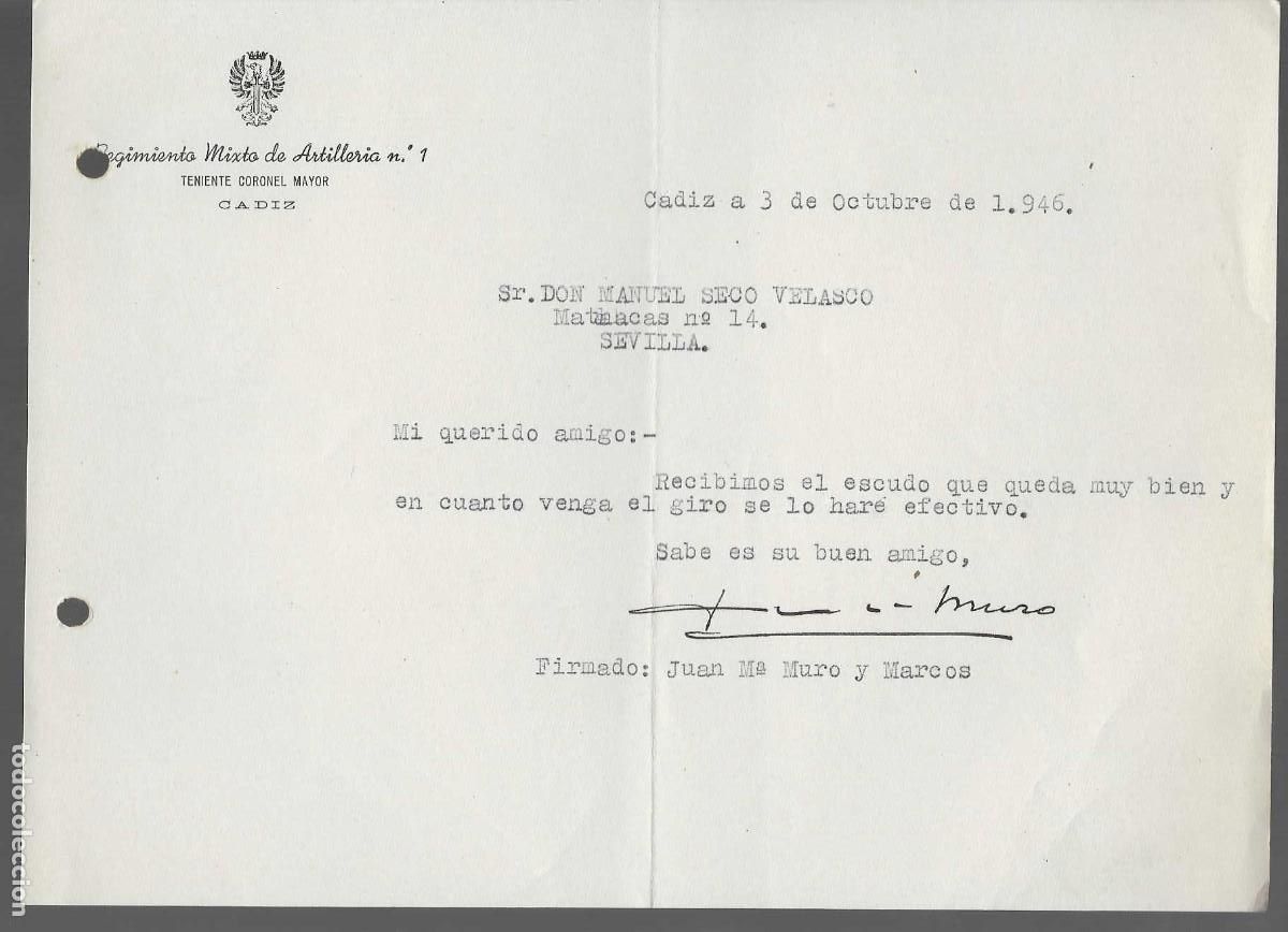 Militaria: CADIZ- REG. MIXTO DE ARTILLERIA.-N&ordm; 1,- TENIENTE CORONEL MAYOR, D.MANUEL SECO VELAZCO,, VER FOTOS