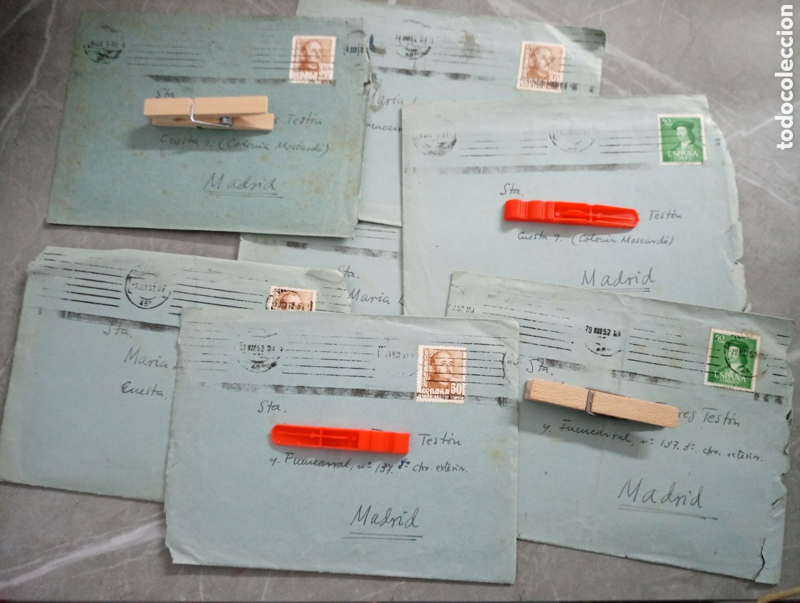 Militaria: lote de 7 cartas escritas a&ntilde;o 1952