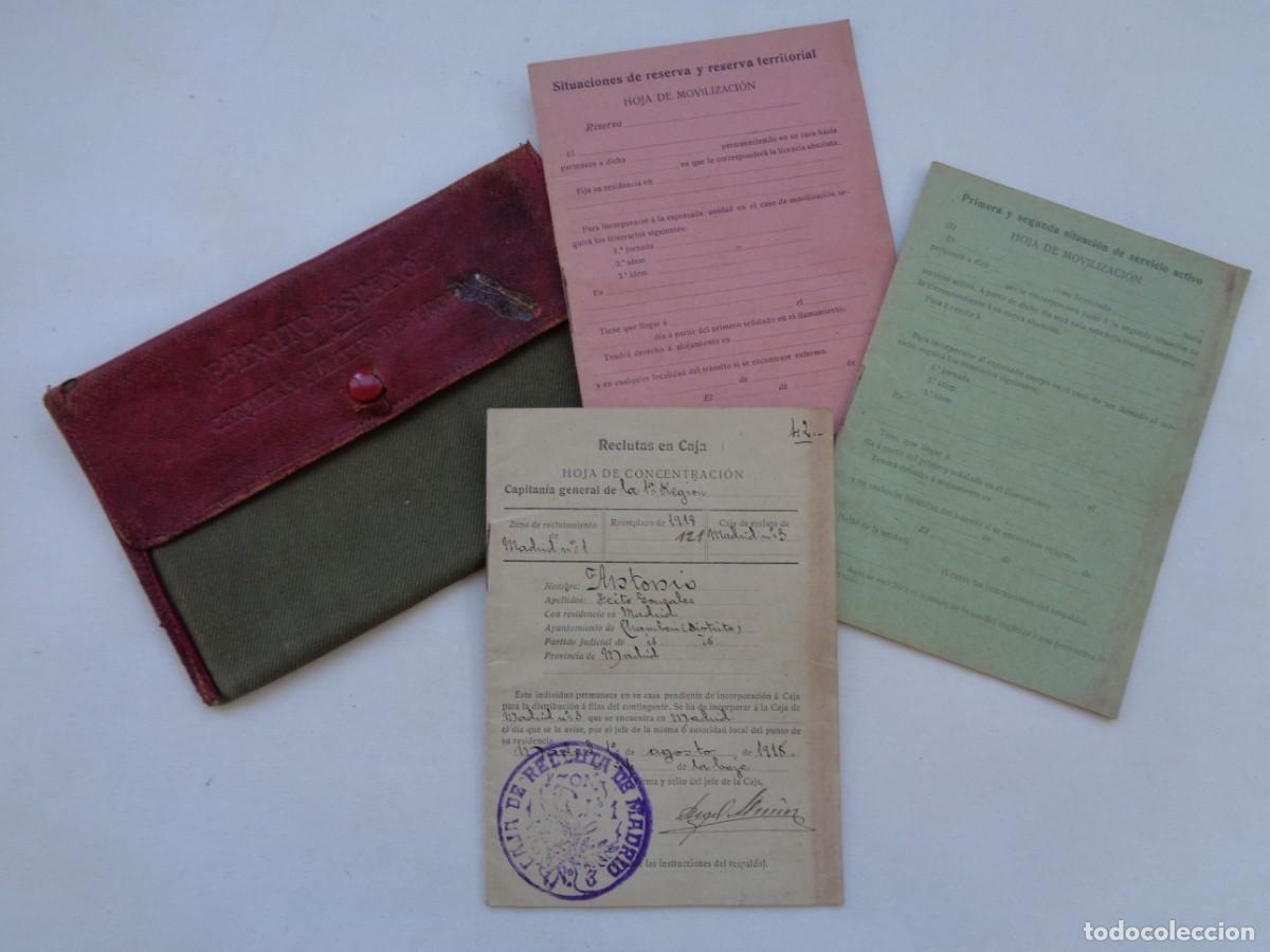 Militaria: CARTILLA MILITAR, HOJA DE MOVILIZACION Y RESERVA. MADRID, 1918. CON SU FUNDA