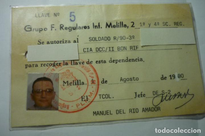 Militaria: carnet plastificado militar grupo regulares inf.melilla 2