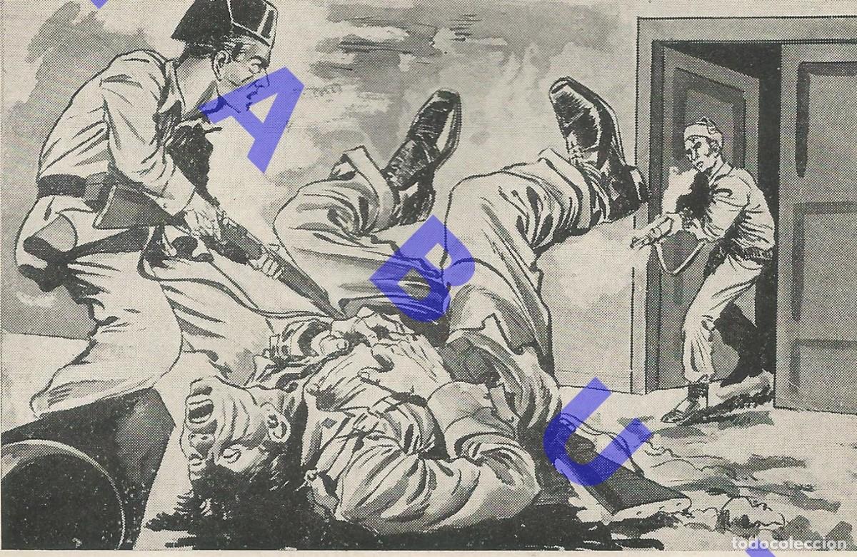 Militaria: MUERTE DEL BANDIDO EL CARI&Ntilde;OSO JOSE LAVIN COBO LAMINA 12X7 J26