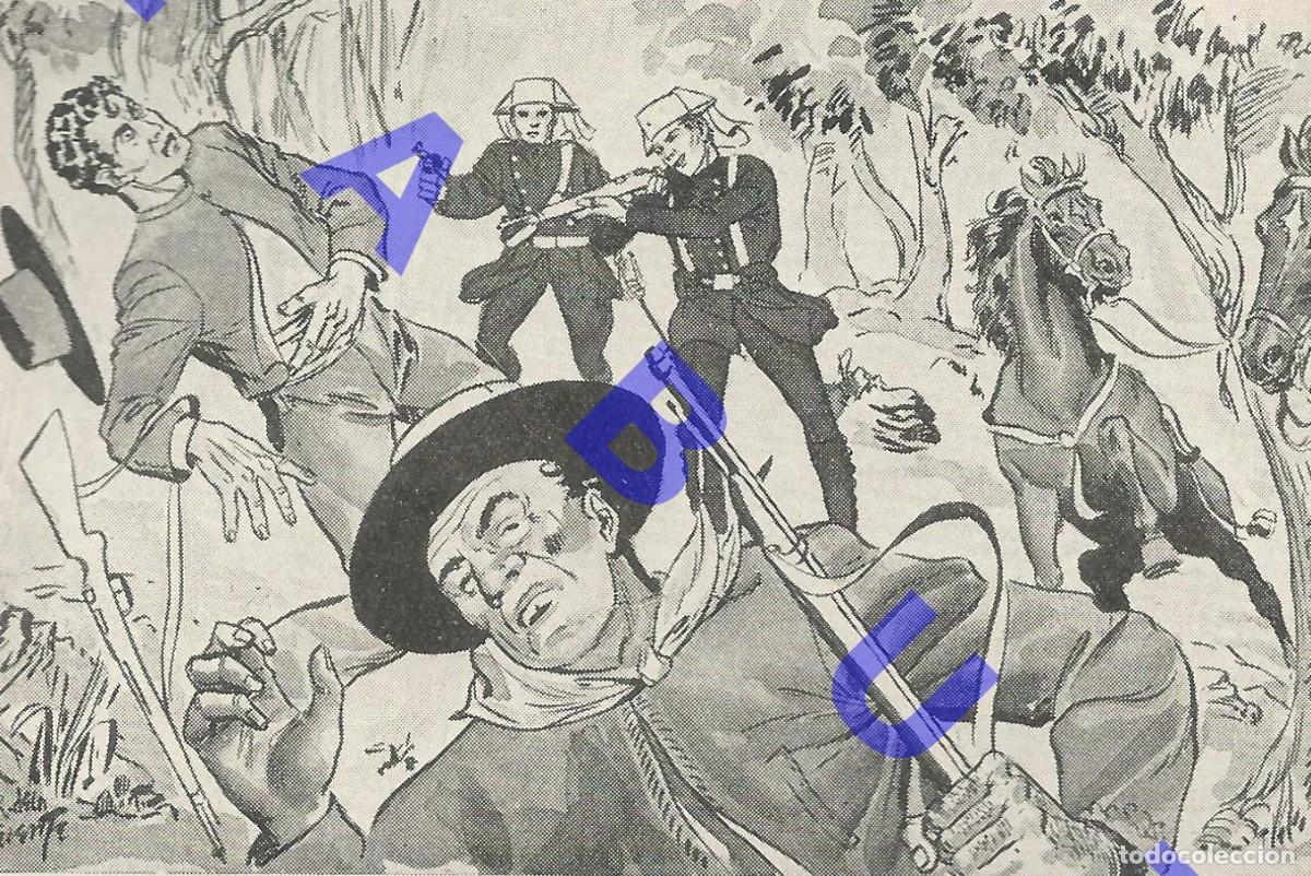 Militaria: MUERTE DEL PERNALES Y EL NI&Ntilde;O DEL ARAHAL LAMINA 12X7 J26