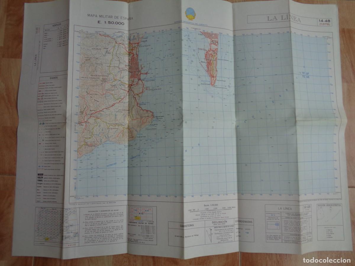 Militaria: MAPA MILITAR DE ESPA&Ntilde;A: LA LINEA ( Y GIBRALTAR ). SERVICIO GEOGRAFICO DEL EJERCITO. 1979