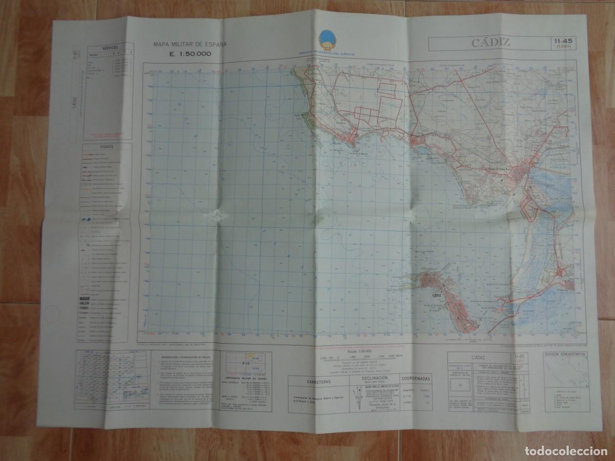 Militaria: MAPA MILITAR DE ESPA&Ntilde;A: CADIZ ( Y EL PUERTO STA. MARIA ). SERVICIO GEOGRAFICO DEL EJERCITO. 1982