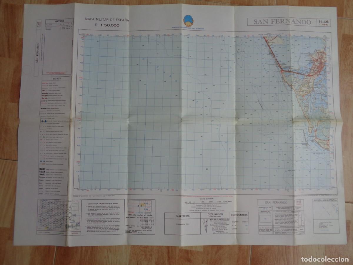 Militaria: MAPA MILITAR DE ESPA&Ntilde;A : SAN FERNANDO ( CADIZ ). SERVICIO GEOGRAFICO DEL EJERCITO. 1982