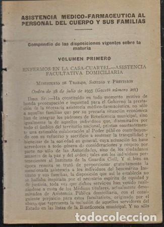 Militaria: ASISTENCIA MEDICO-FARMACEUTICA AL PERSONAL DEL CUERPO Y SUS FAMILIAS - A-HM-1401
