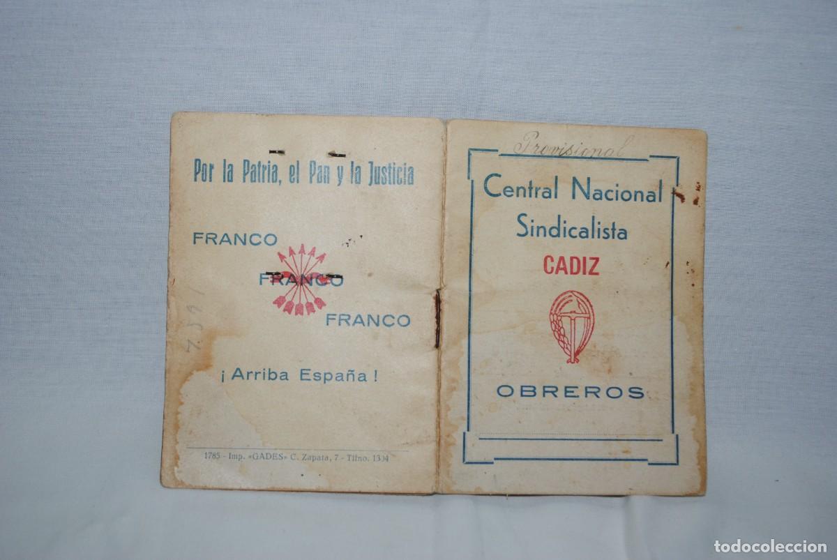 Militaria: CARNET , CENTRAL NACIONAL SINDICALISTA .