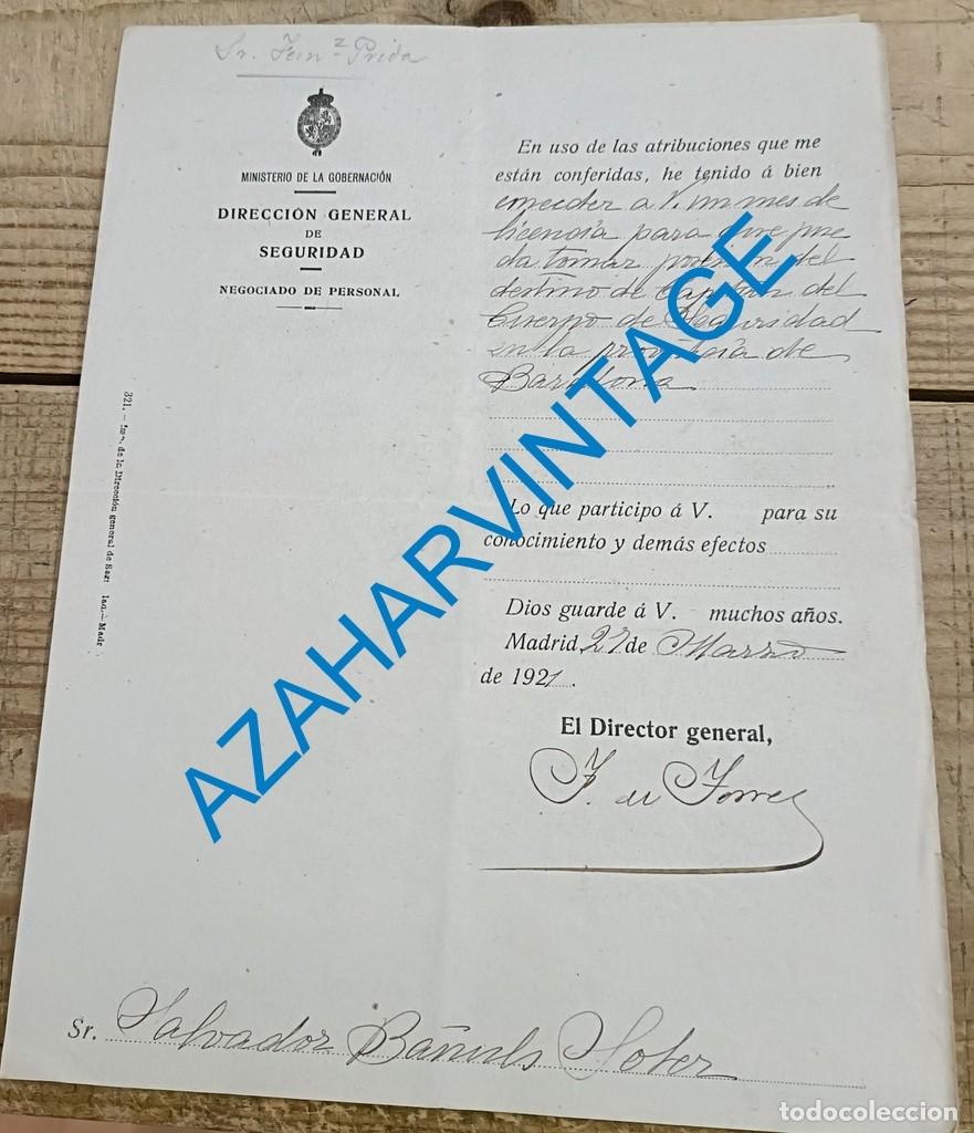 Militaria: MADRID, 1921, CONCESION MES DE LICENCIA A CAPITAN CUERPO DE SEGURIDAD