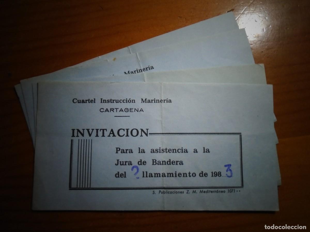 Militaria: CARTAGENA.CUARTEL INSTRUCCION MARINERIA.INVITACIONES(4)JURA DE BANDERA 2&ordm; DE 1983.