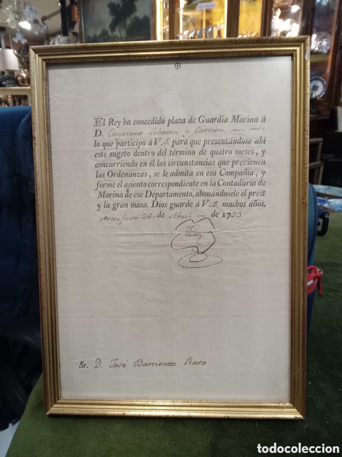 Militaria: Nombramiento de guardia mariana de CARLOS IV REF-4429