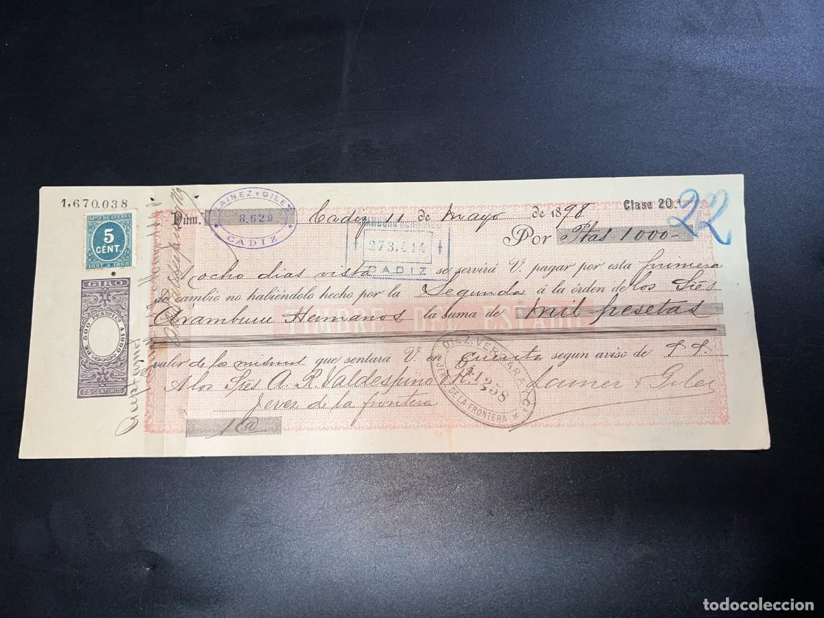 Militaria: LETRA, CON SELLO IMPUESTO DE GUERRA, CUBA - FILIPINAS 1.898-99, C&Aacute;DIZ 11 MAYO 1.898