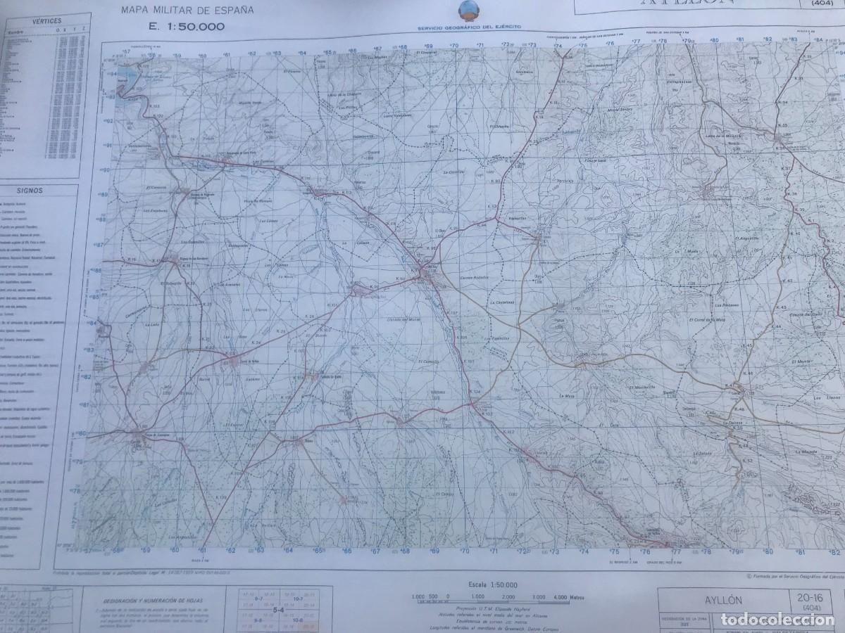 Military Antiques: MAPA MILITAR DE ESPA&Ntilde;A : AYLLON -SEGOVIA SERVICIO GEOGRAFICO EJERCITO 1.977 -3&ordm; EDIC