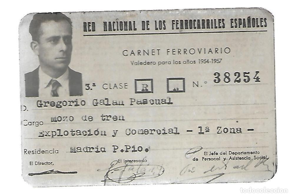 Military Antiques: CARNET RED NACIONAL DE LOS FERROCARRILES ESPA&Ntilde;OLES 1.954/57