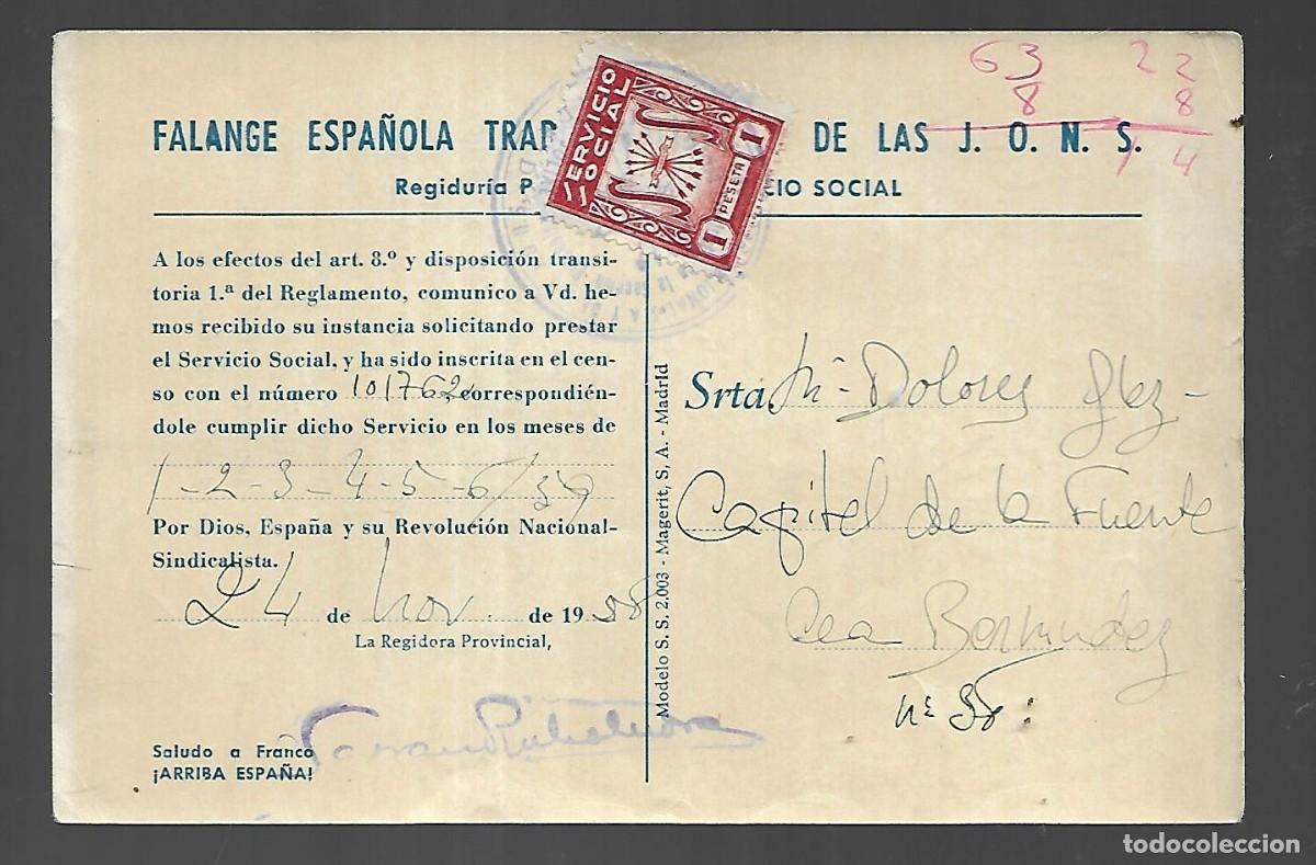 Military Antiques: M12- CERTIFICADO SECCION FEMENINA DE LA F.E.T. Y DE LAS J.O.N.S. DEL 24- 11- 1.958